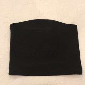 Black Shimmery Crop Tube Top